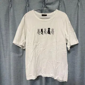 그린노트 gree*n[nout] 반팔 티셔츠 화이트 고양이 개