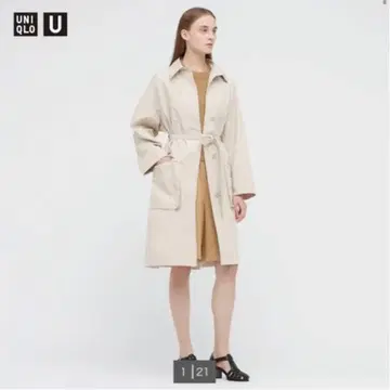 Uniqro U 유니클로 코튼 롱 코트 S 사이즈 내추럴