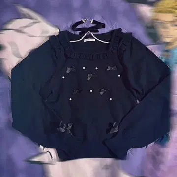 노에미 NOEMIE 메니 리본 벨로아 초커 니트