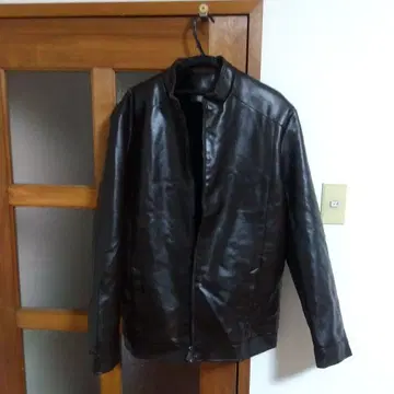 브라운 가죽 자켓 집업 속기모