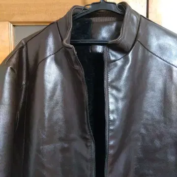 브라운 가죽 자켓 집업 속기모