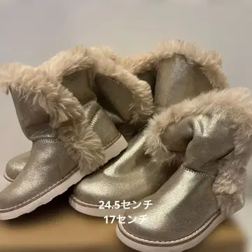 ZARA 걸 골드 어그 부츠 합성 피혁 모녀 페어