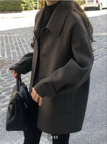 ounce 한국 캐시미어 핸드메이드 하프 코트