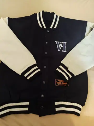 SUPER JUNIOR 바시티 자켓 네이비/화이트