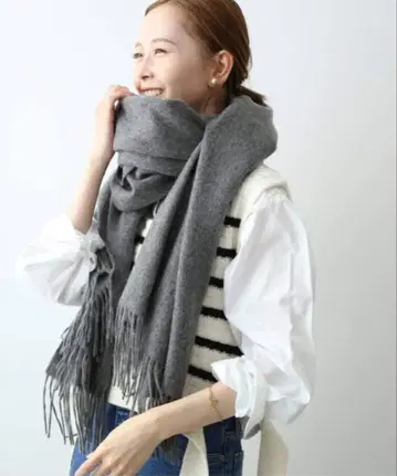 새상품급 TWEED MILL 트위드밀 라무스울 대형 스톨