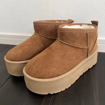 브라운 통굽 숏부츠