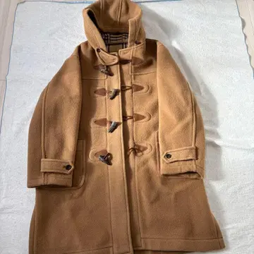 Van 울 베이지 더플 코트 후드 부착