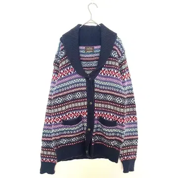 차오패닉 니트 가디건 울 숄카라 페어 파일 패턴