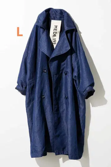 MEDE19F 표정이 있는 린넨 데님 밀리터리 코트 펠리시모