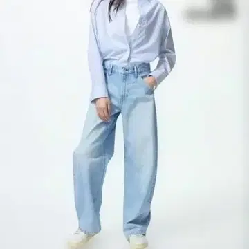 유니클로 UNIQLO 배기 커브 청바지 25