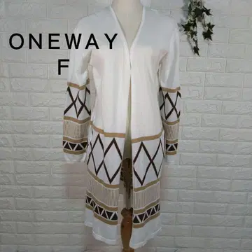 ONEWAY / 기하학 패턴 / 롱 가디건 / 프리 사이즈