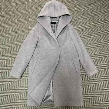 저널 스탠다드 울 후드 코트 라이트 그레이