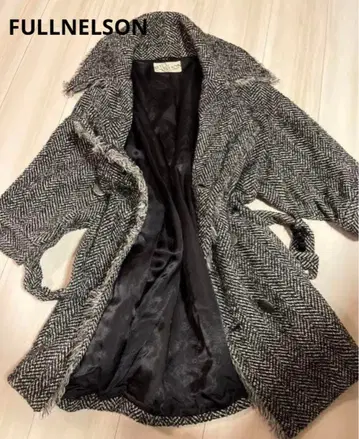 풀넬슨 FULLNELSON 트위드 더블 브레스트 코트 헤링본