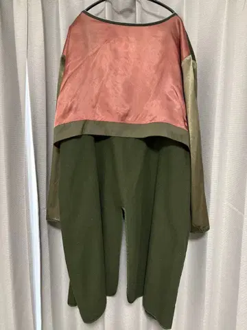 올리브 그린 핑크 롱 가디건