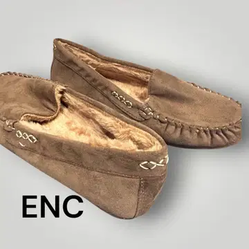 ENC 엔크 모카신 인조 모피 x 스웨이드 밴딩 밑창 M 사이즈