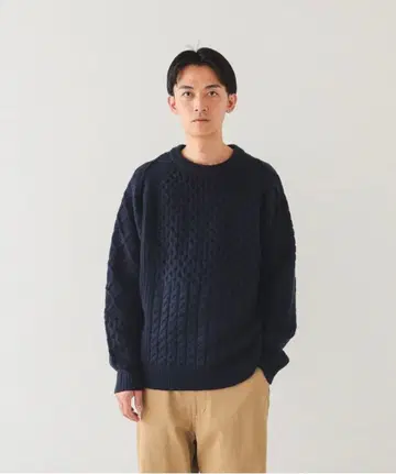 초특가 beams 크레이지 패턴 크루넥 니트 S