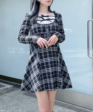 abc une face 리본 레이어드 원피스 one way