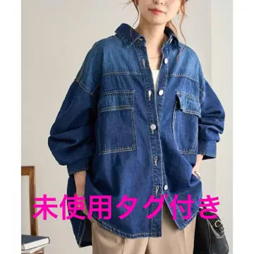 DISCOAT 데님 빅 셔츠