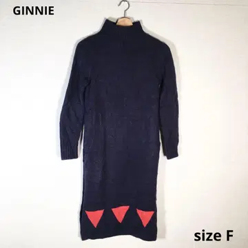 GINNIE 지니 니트 원피스 긴팔 니트 sizeF 네이비 계열