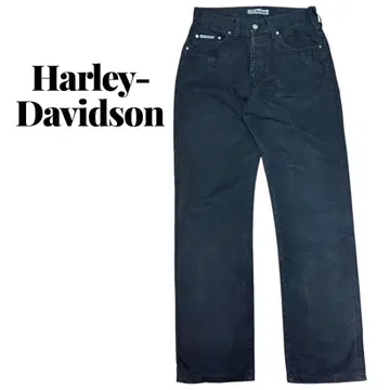 할리데이비슨 블랙 데님 버튼 플라이