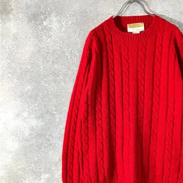 THE COUNTERY SQUIRE 니트 스웨터 긴팔 레드 무지