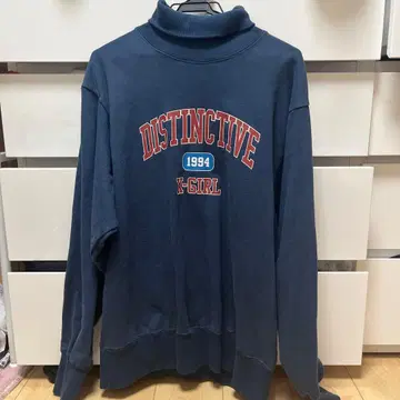 X-GIRL 네이비 하이넥 트레이닝복