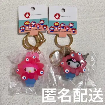 산리오 미야쿠미야쿠 입체 마스코트 키링 마이멜로디 쿠로미 클리어
