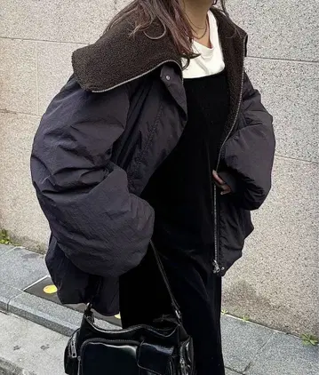 discoat 리버서블 빅칼라 아우터 네이비