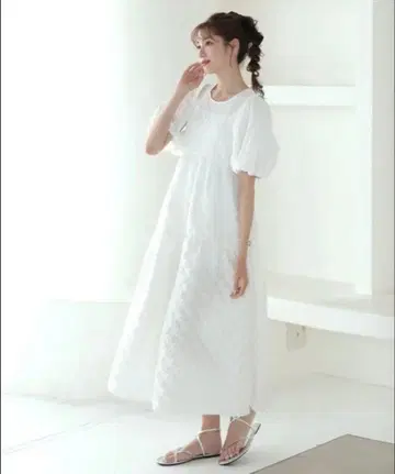 12meraki 볼레로 세트 자카드 원피스 화이트