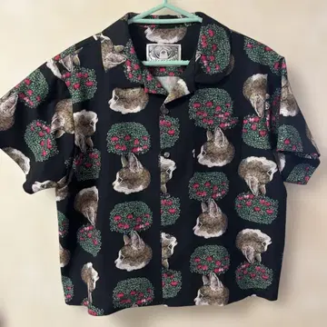 Yuko Higuchi 동물 패턴 반팔 셔츠