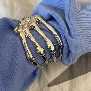 90s 스켈레톤 디자인 실버 뱅글 실버 925