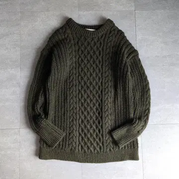 EN'DAY 엔디 아란 니트 스웨터 튜닉 긴팔