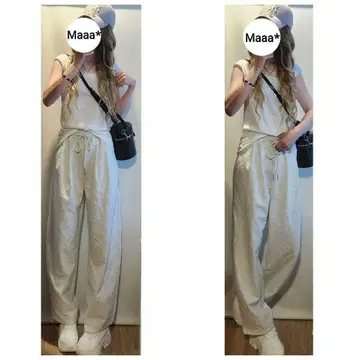 와이드 레그 스트레이트 스웨트 팬츠