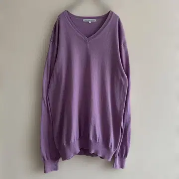 GREEN LABEL RELAXING 퍼플 V넥 XL 캐시미어