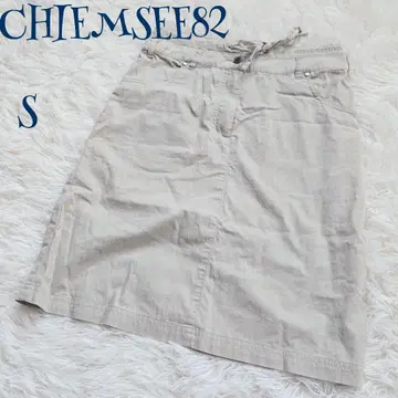 [ 빈티지 ] 자수 로고 허리 리본 타이트 A 라인 무릎 기장 스커트 S