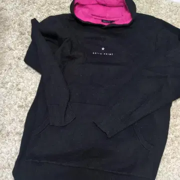 니트 블랙 핑크 후드티