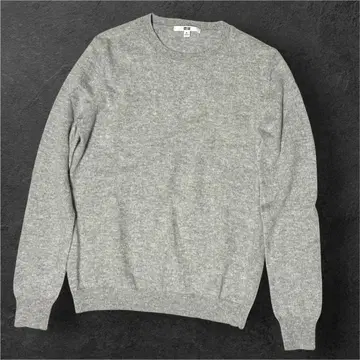 유니클로 캐시미어 크루넥 스웨터 (XL) 그레이 캐시미어 100%