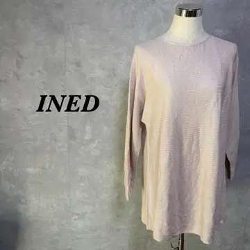 빅 사이즈 INED 튜닉 니트 울 라이트 핑크 4832N