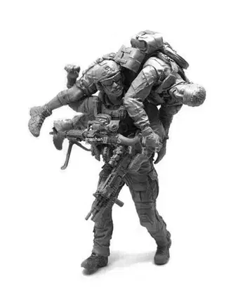 1/35 미국 해군 특수부대 부상병을 메는 병사 레진 피규어 H124