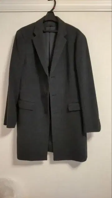 유니클로 글렌체크 체스터 코트 울 혼방