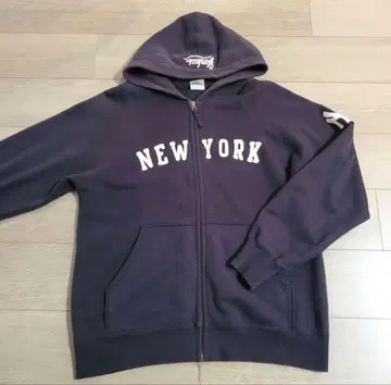 뉴욕 양키스 풀 집업 후드티 M 네이비