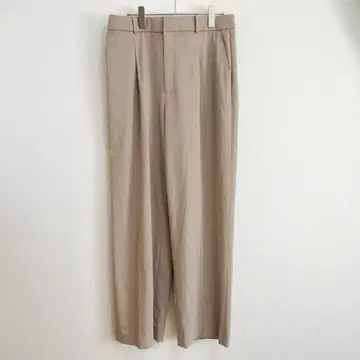 빅 사이즈 XL UNIQLO 턱 와이드 팬츠 긴 길이 베이지