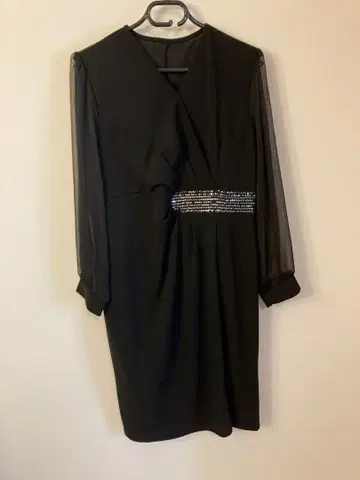 새상품 시스루 긴팔 블랙 무릎 기장 원피스 LL 사이즈