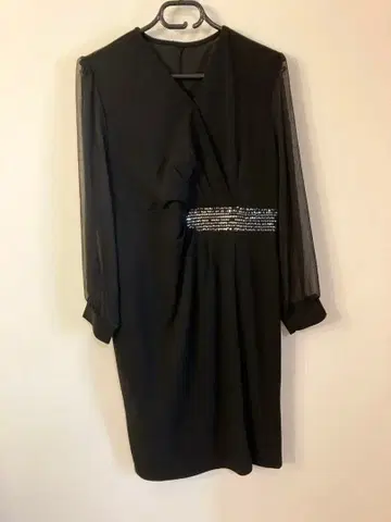 새상품 시스루 긴팔 블랙 무릎 기장 원피스 LL 사이즈