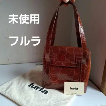 미사용 훌라 레트로 미니 핸드백 숄더백 가죽 브라운