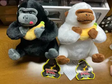 고릴라 봉제 인형 블랙 화이트 세트