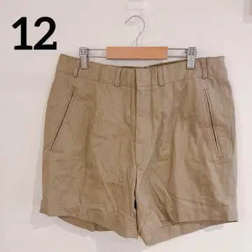 새상품급 큐롯 [12] 베이지 앞 포켓 부착 하프 팬츠