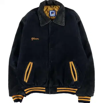 구제 의류 70s Rennoc 백 자수 코듀로이 바시티 자켓 USA제