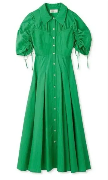 코르셋 디테일 셔츠 원피스 0