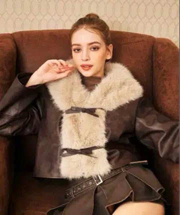 Darich 다리치 리본 벨트 빈티지 가죽 자켓